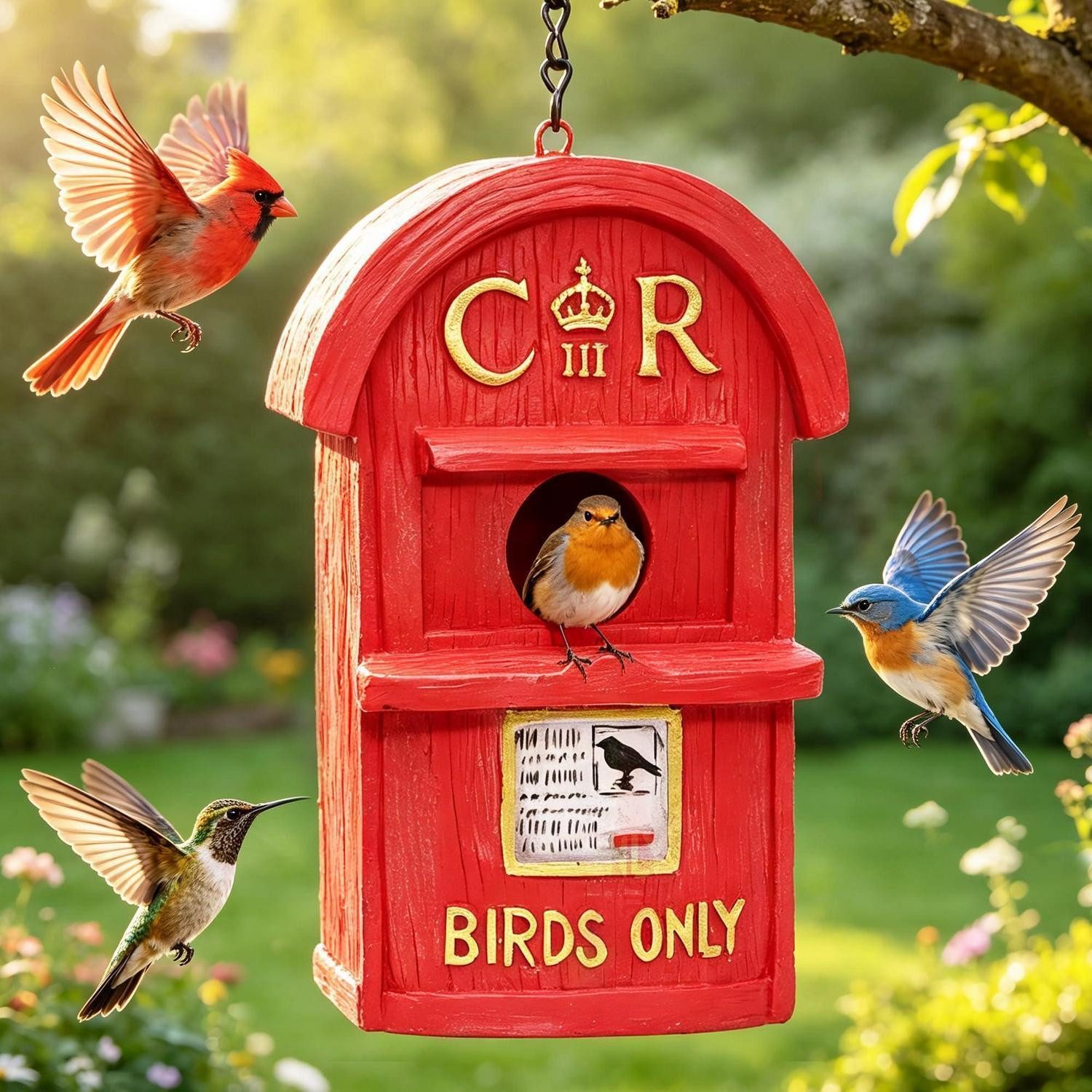 LuxusKollektion Vogelhaus Vogelhaus Briefkasten rot Harz hängend