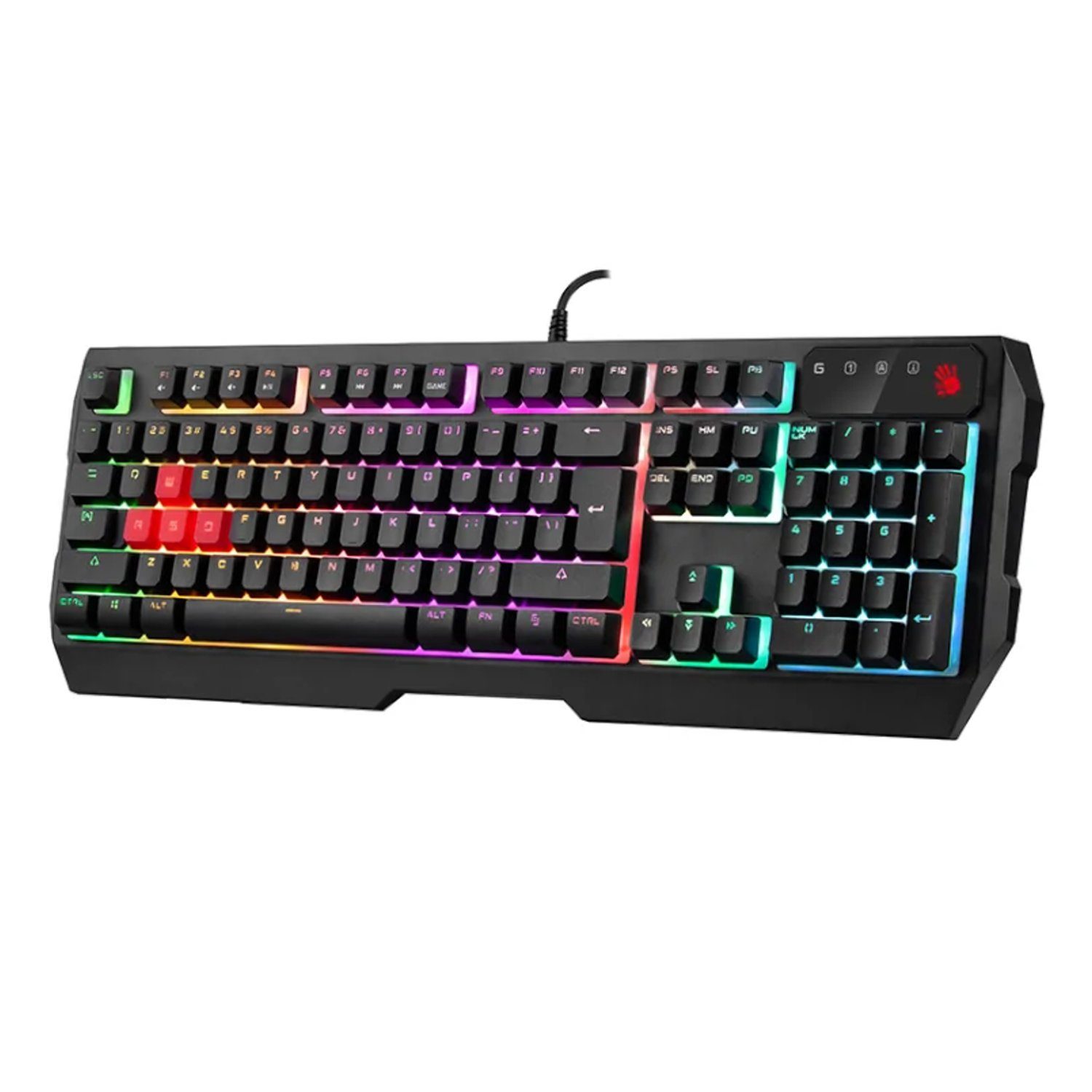 BLOODY B140N Gaming-Tastatur (QWERTY 1000 Hz Ultrapolling Neon-Hintergrundbeleuchtung)