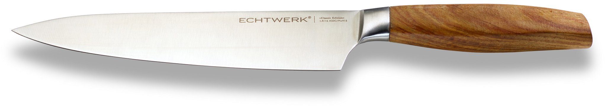ECHTWERK Kochmesser Classic Edition, Küchenmesser, Edelstahl, Klingenlänge 20 cm, Griff aus Akazienholz