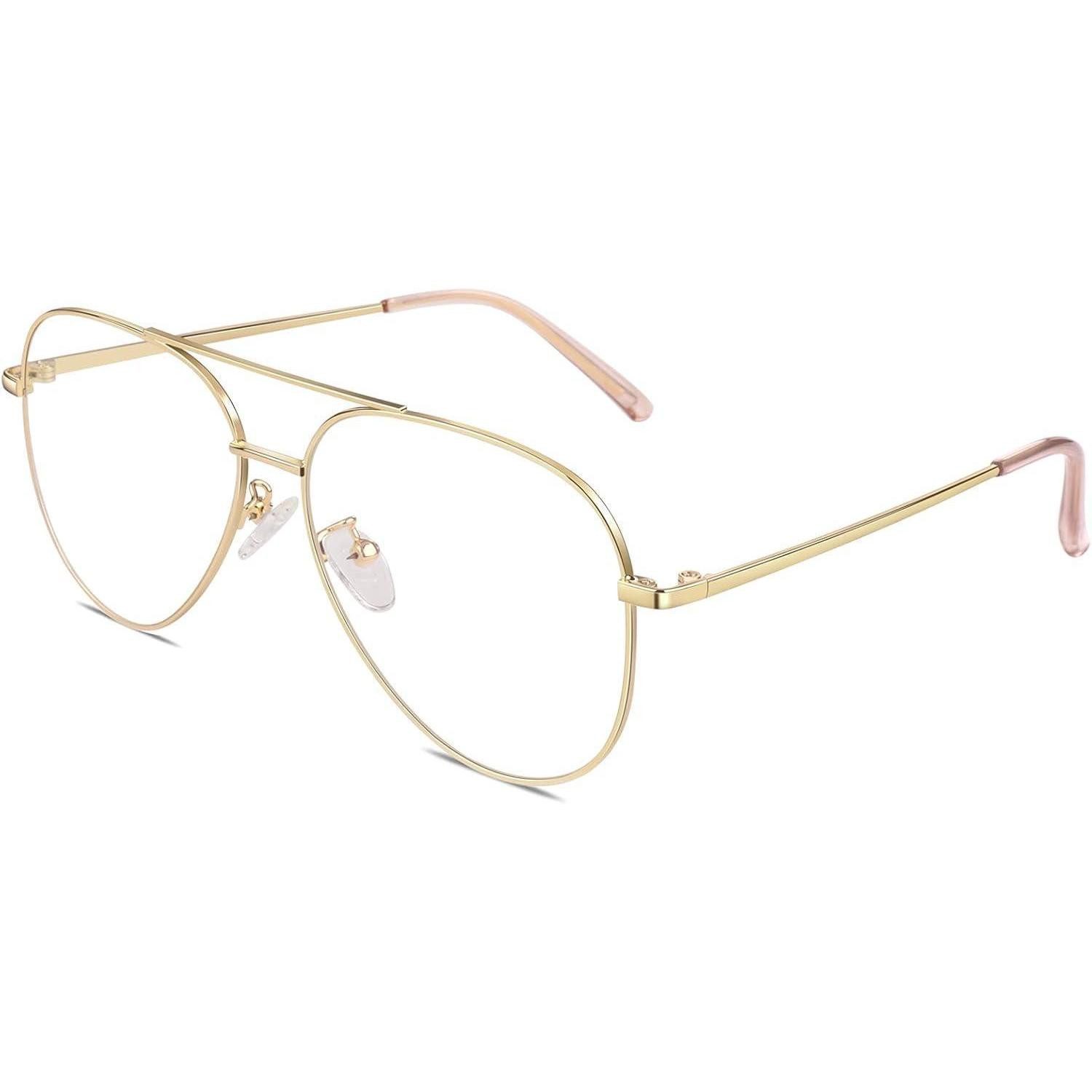 LuxusKollektion Pilotenbrille Brille Pilot Retro Metallrahmen UV400 Damen Herren 1 Gold