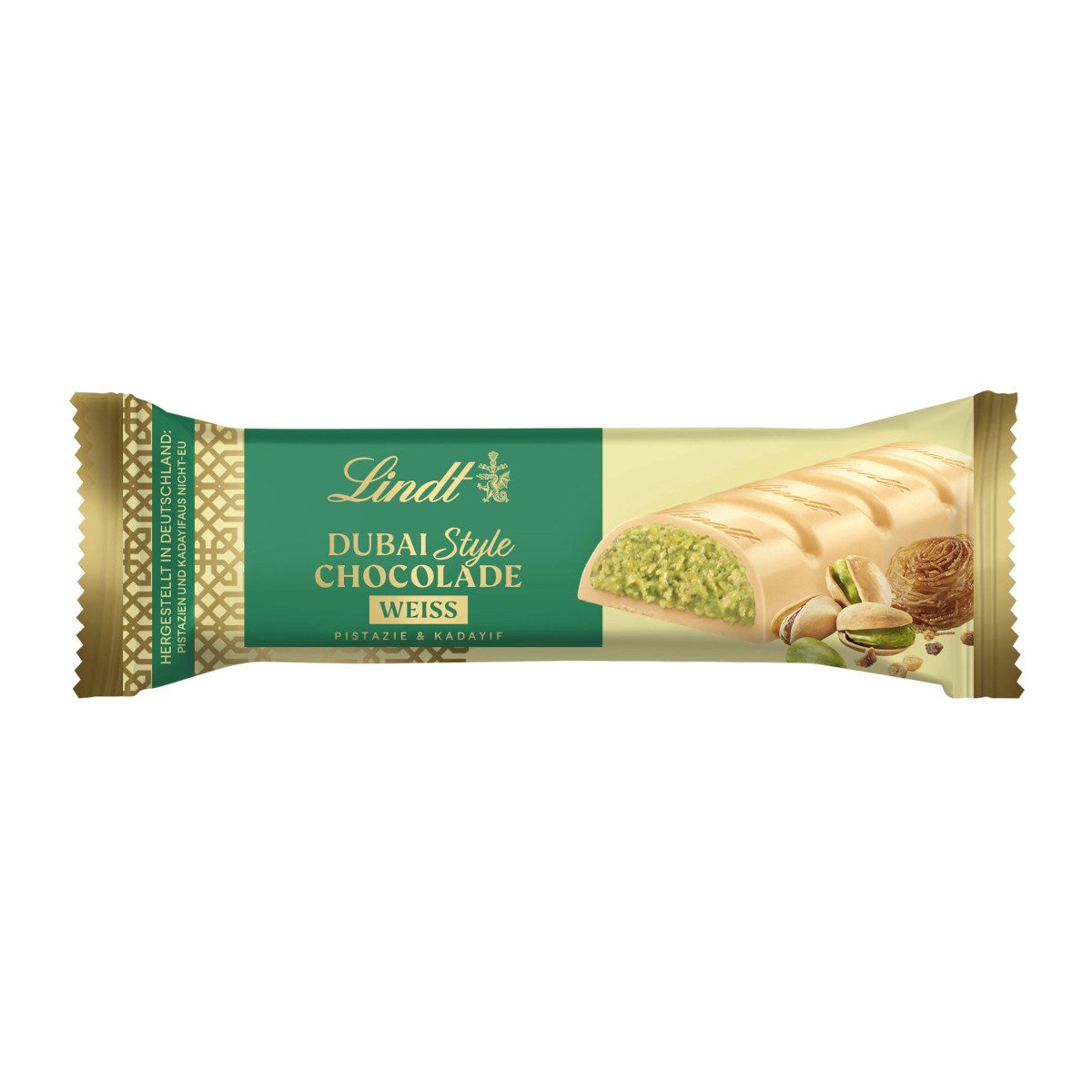 LINDT Schokolade, Lindt Dubai Style Chocolate Riegel weiss Pistazien-Engelshaar 40g