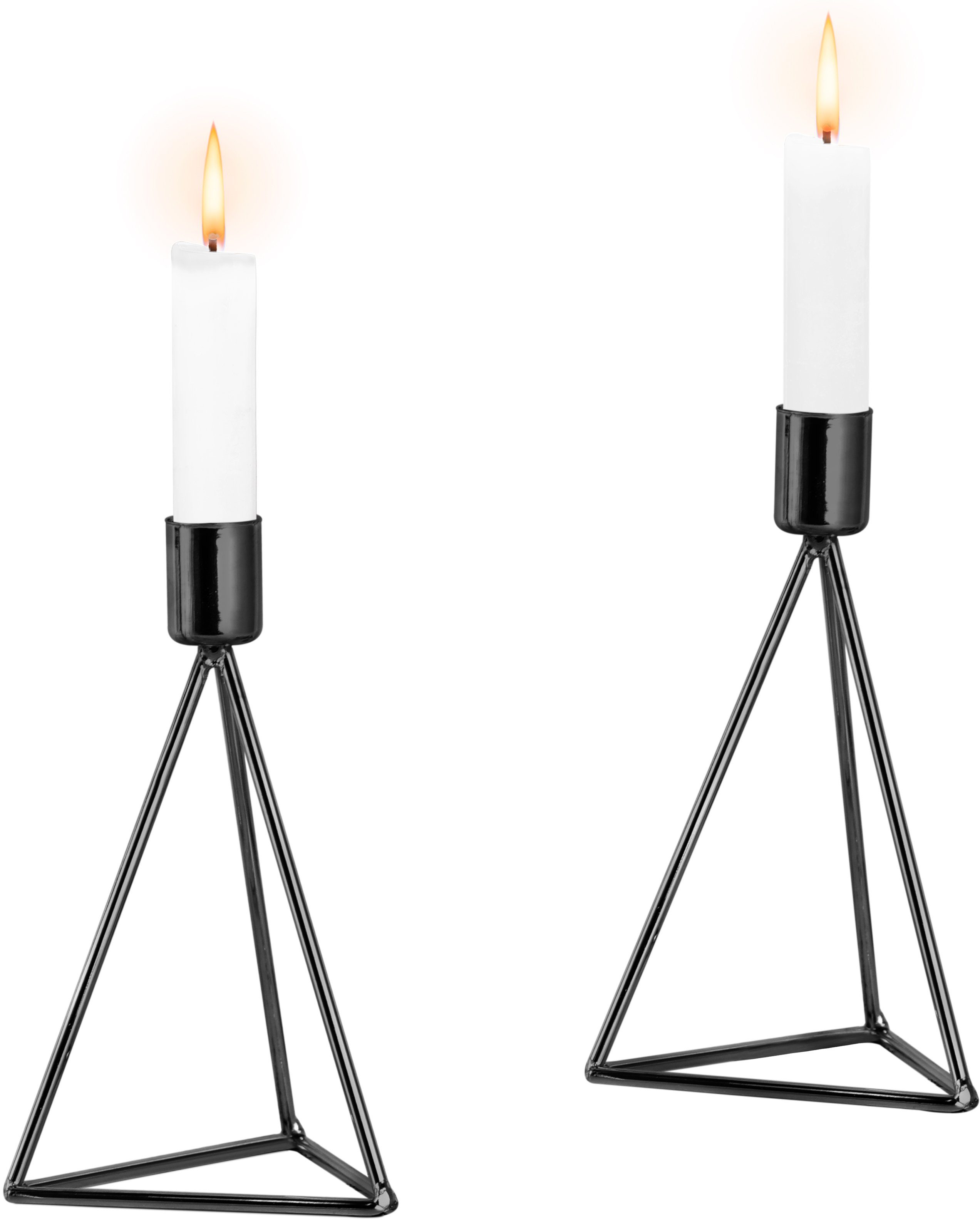 (Set, schwarz Höhe Kerzenhalter ca. Weihnachtsdeko Kerzenständer, Eisen, 2 St), ECHTWERK aus moderner 16,5 Teelichthalter Small, cm Modern