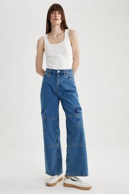 DeFacto Weite Jeans Damen Weite Jeans STRAIGHT FIT CARGO