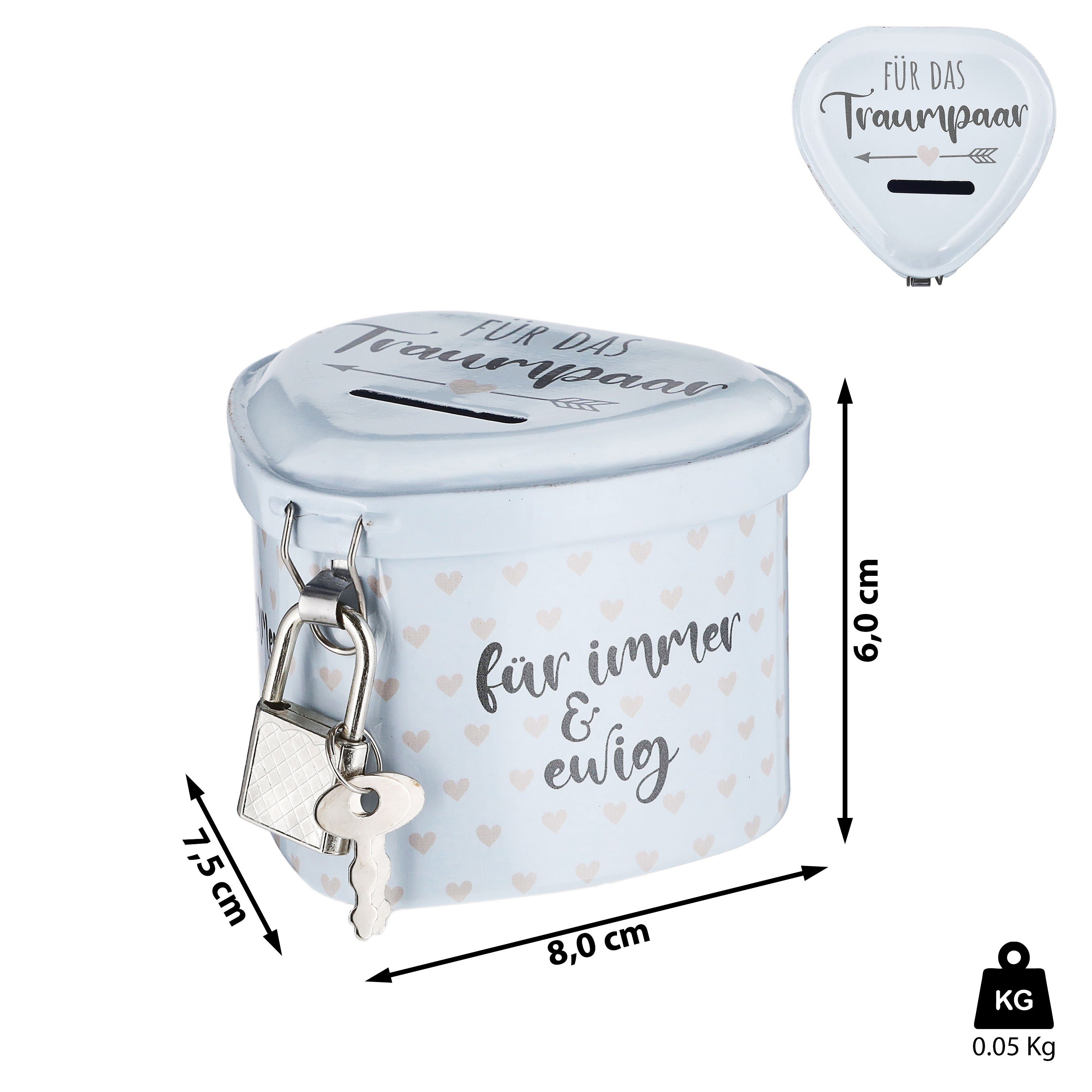 CEPEWA Spardose Spardose Herz Traumpaar Hochzeit 8x6x7,5cm weiß günstig online kaufen