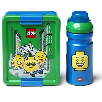 LEGO® Schulranzen Explorer (Set, 8-tlg., inkl. Federmappe, Lego City Brotdose und Trinkflasche (400ml), Lego Ninjago Ninja Kämpfer JAY blau