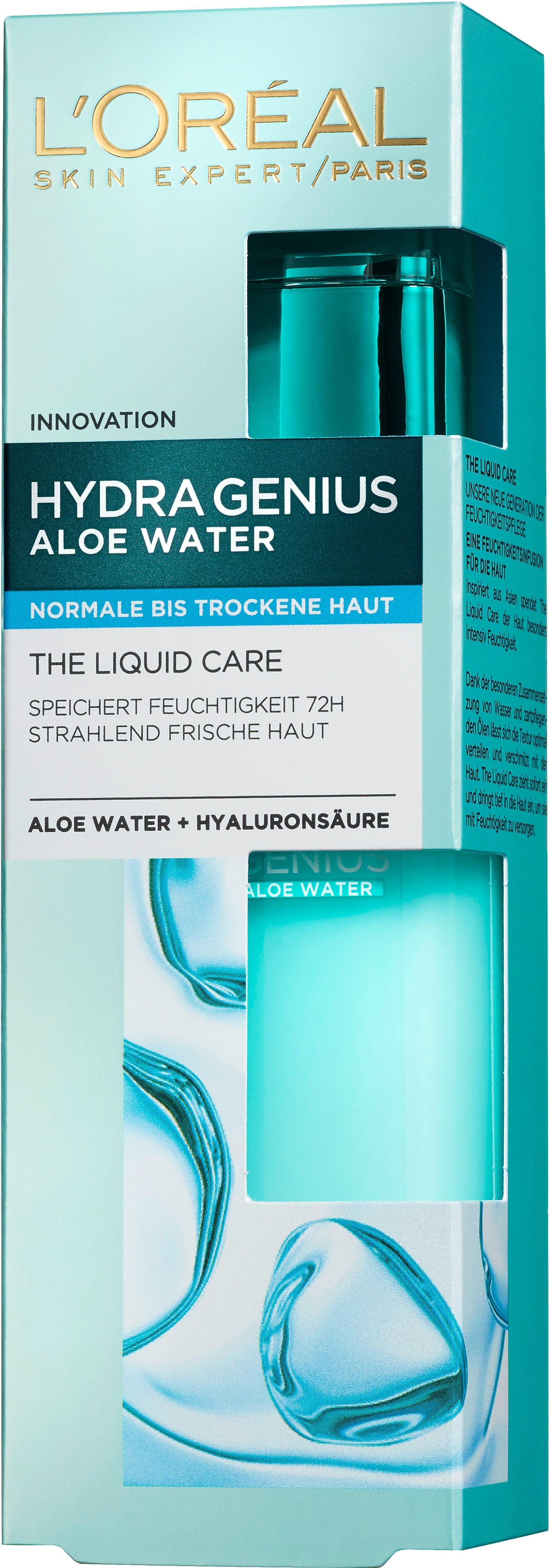 L'ORÉAL PARIS Gesichtsfluid Hydra Genius Aloe Aqua, hochkonzentrierte Feuchtigkeit, zieht sofort ein, weichere Haut