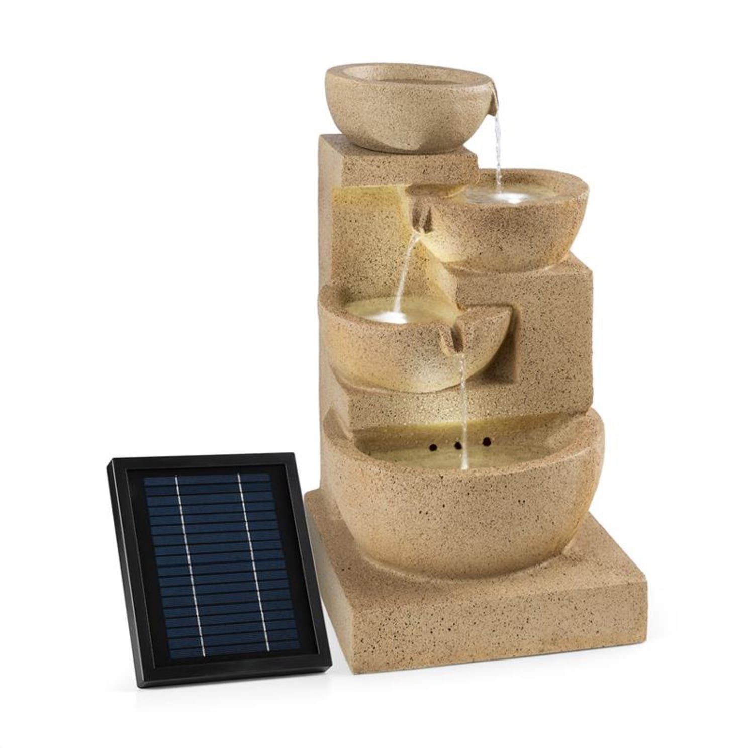 blumfeldt Wasserspiel Korinth Zierbrunnen, 39 cm Breite, (Set, inkl. Pumpe,Solarpanel;LED-Beleuchtung und Anschlussmaterial), spring zimmer zier brunnen led-beleuchtung terasse solar outdoor