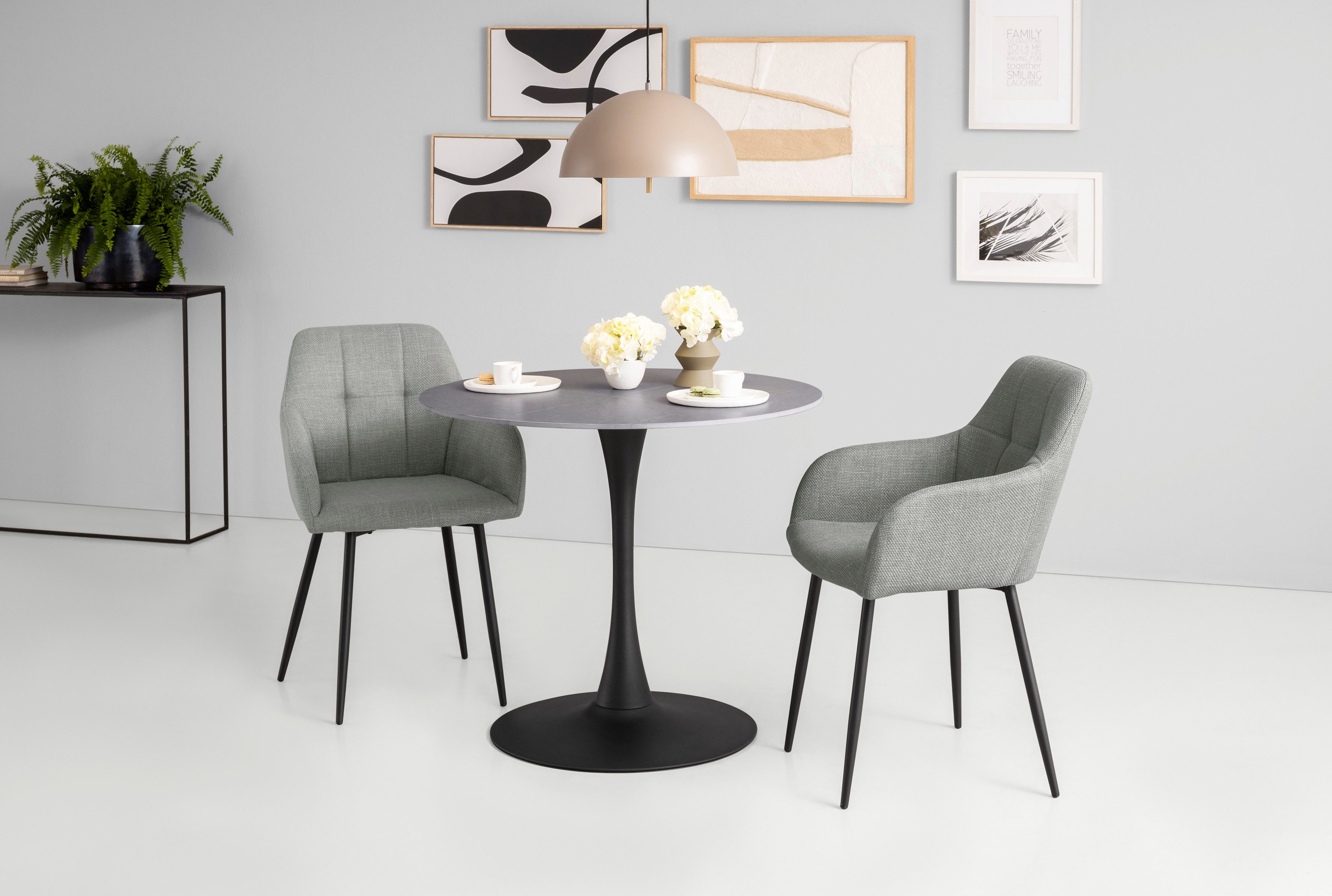 HELA Esszimmerstuhl HANNA (Set, 2 St), Schalenstuhl, Armlehnen Stuhl, Bezug günstig online kaufen