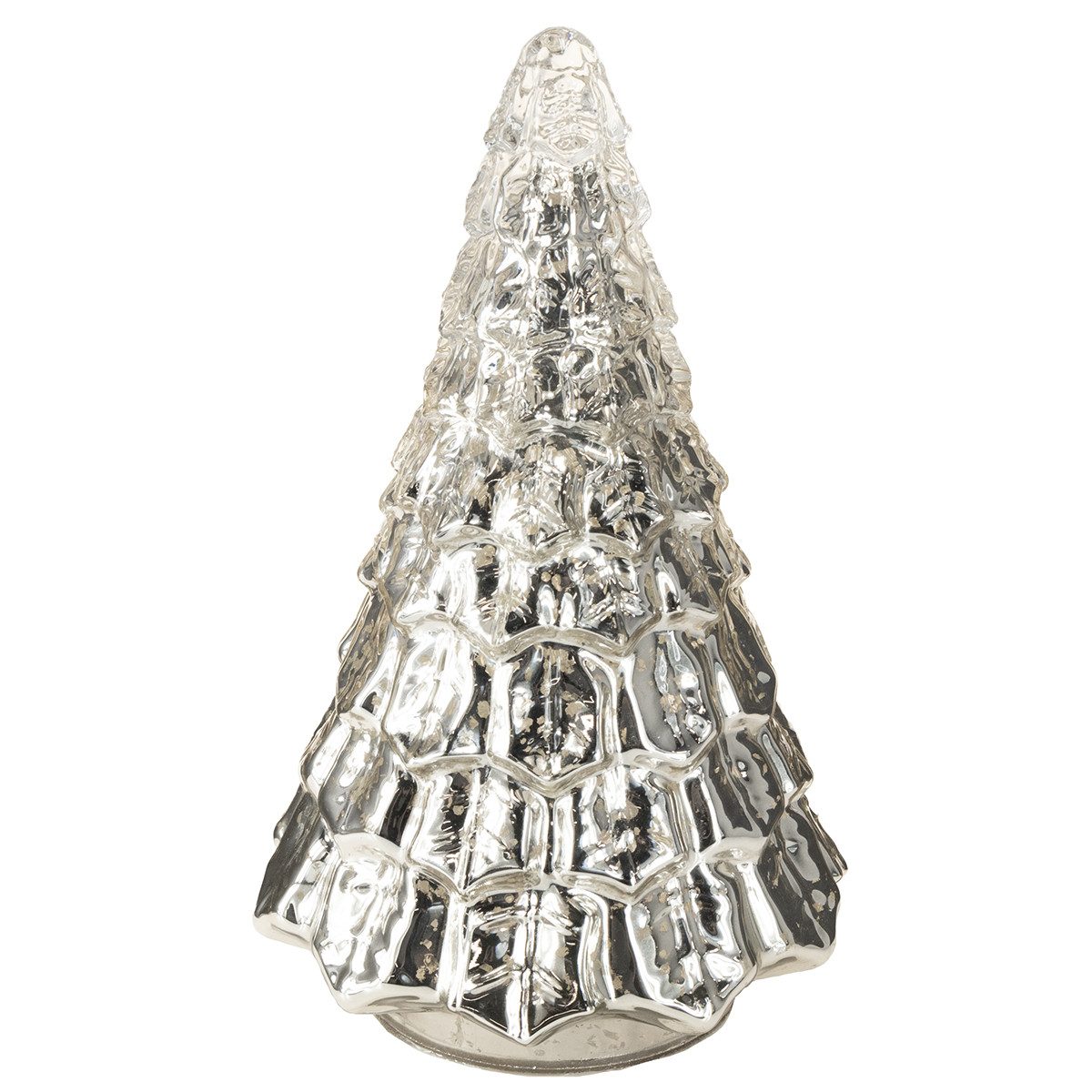 Posiwio Künstlicher Weihnachtsbaum Mini Weihnachtsbaum mit LED Glas Dekobaum Beleuchtung Vintage