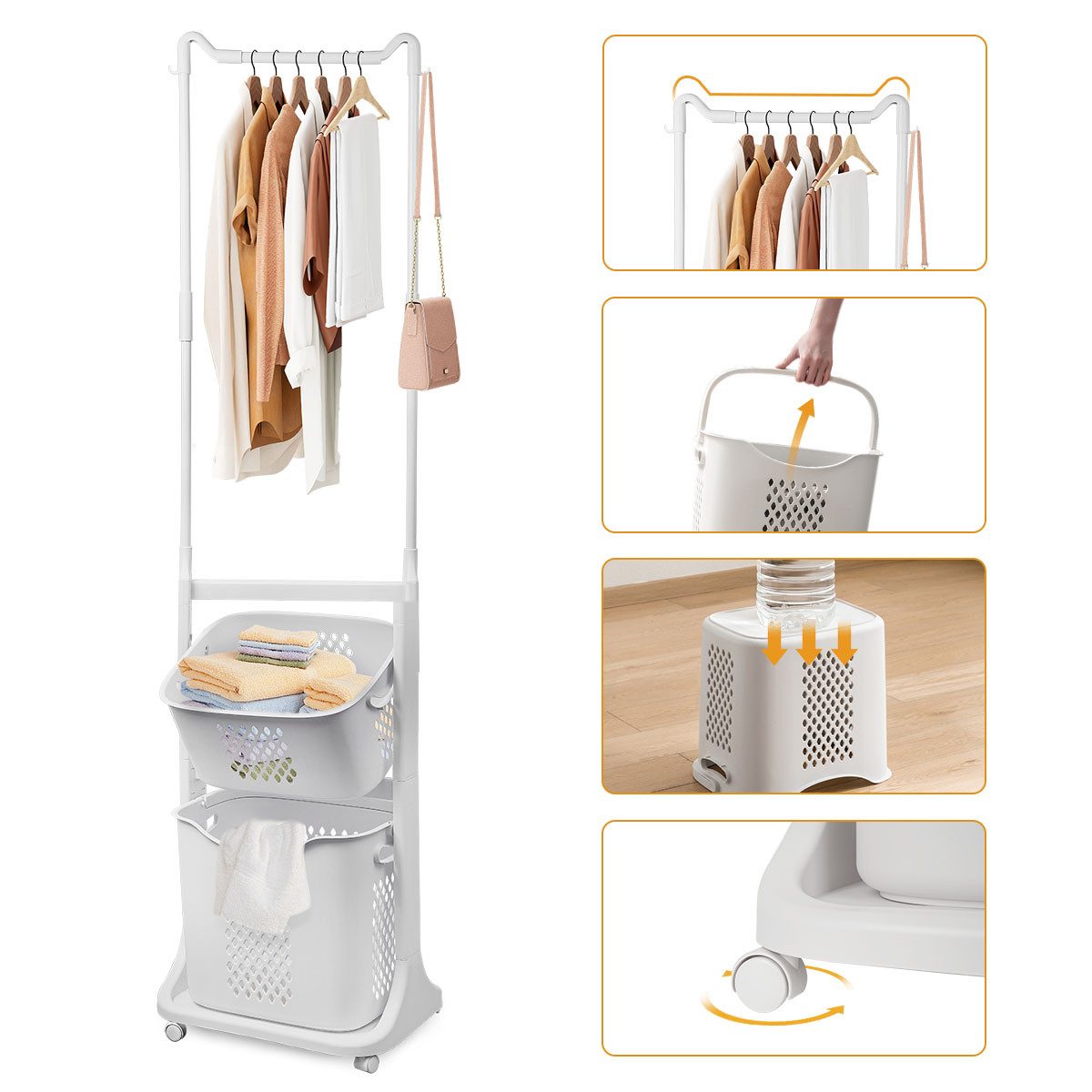 Simloveve Wäschebox Wäschekorb 2 Fächer,Wäschekorb mit günstig online kaufen