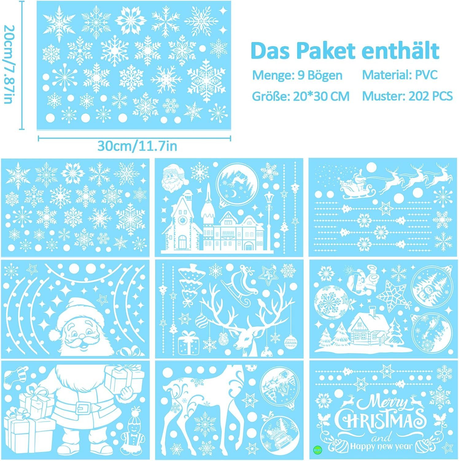 Refined Living Fenstersticker 9 Bögen Weihnachts-Fensterdeko günstig online kaufen