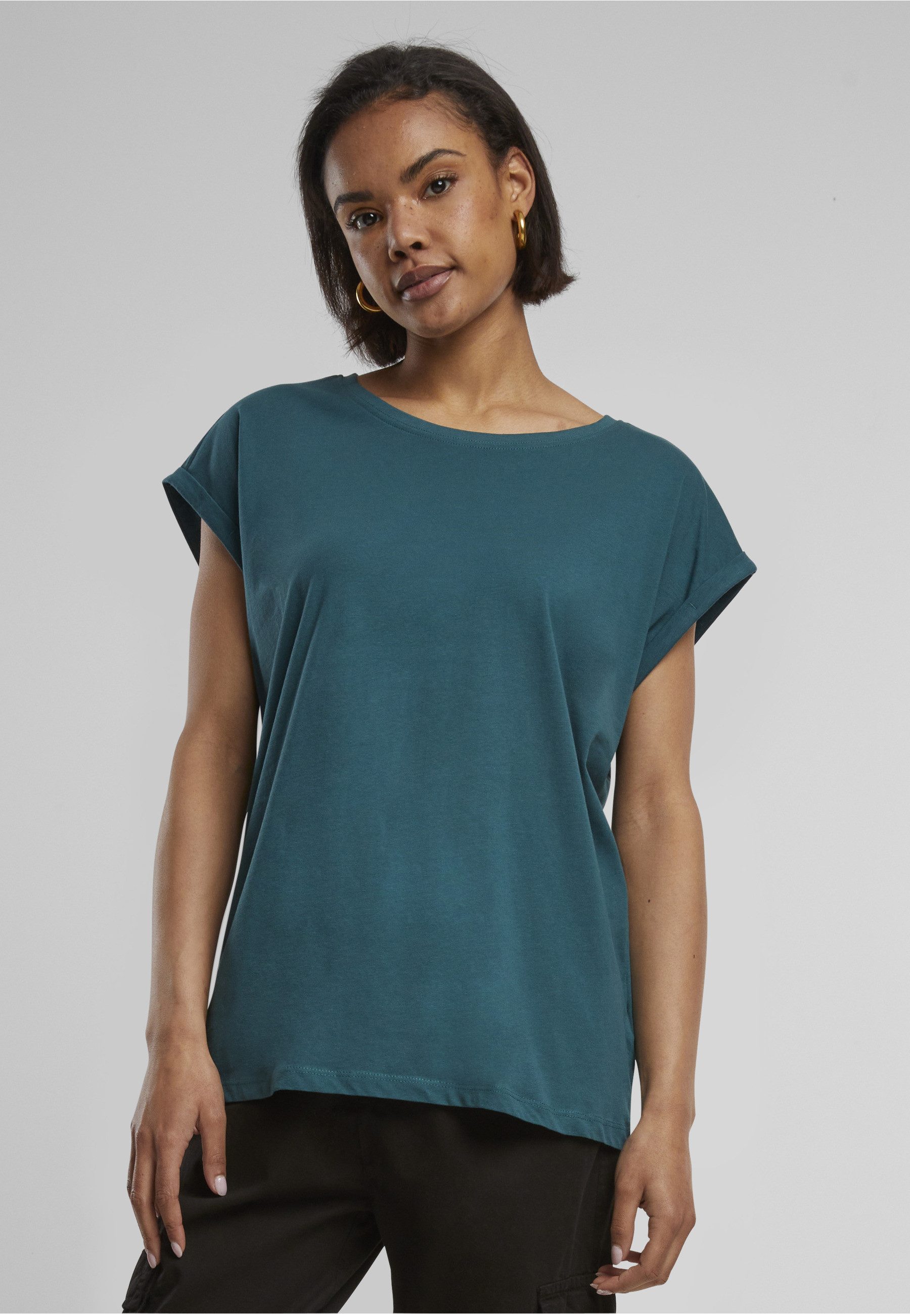 URBAN CLASSICS Kurzarmshirt Urban Classics Damen Ladies Extended Shoulder Tee (1-tlg) – Bild 5 von 5