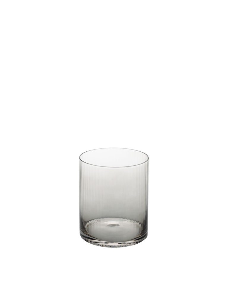 Storefactory Kerzenständer Kerzenhalter RAMSJÖ L Glas grau, Ø 10x12 cm