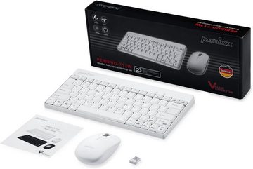 Perixx Wireless Combo für Unterwegs, Präzise, Stabil und Sicher Tastatur- und Maus-Set, mit Sichere Verbindung, Stabile Basis und Freiheit bis 10m Reichweite