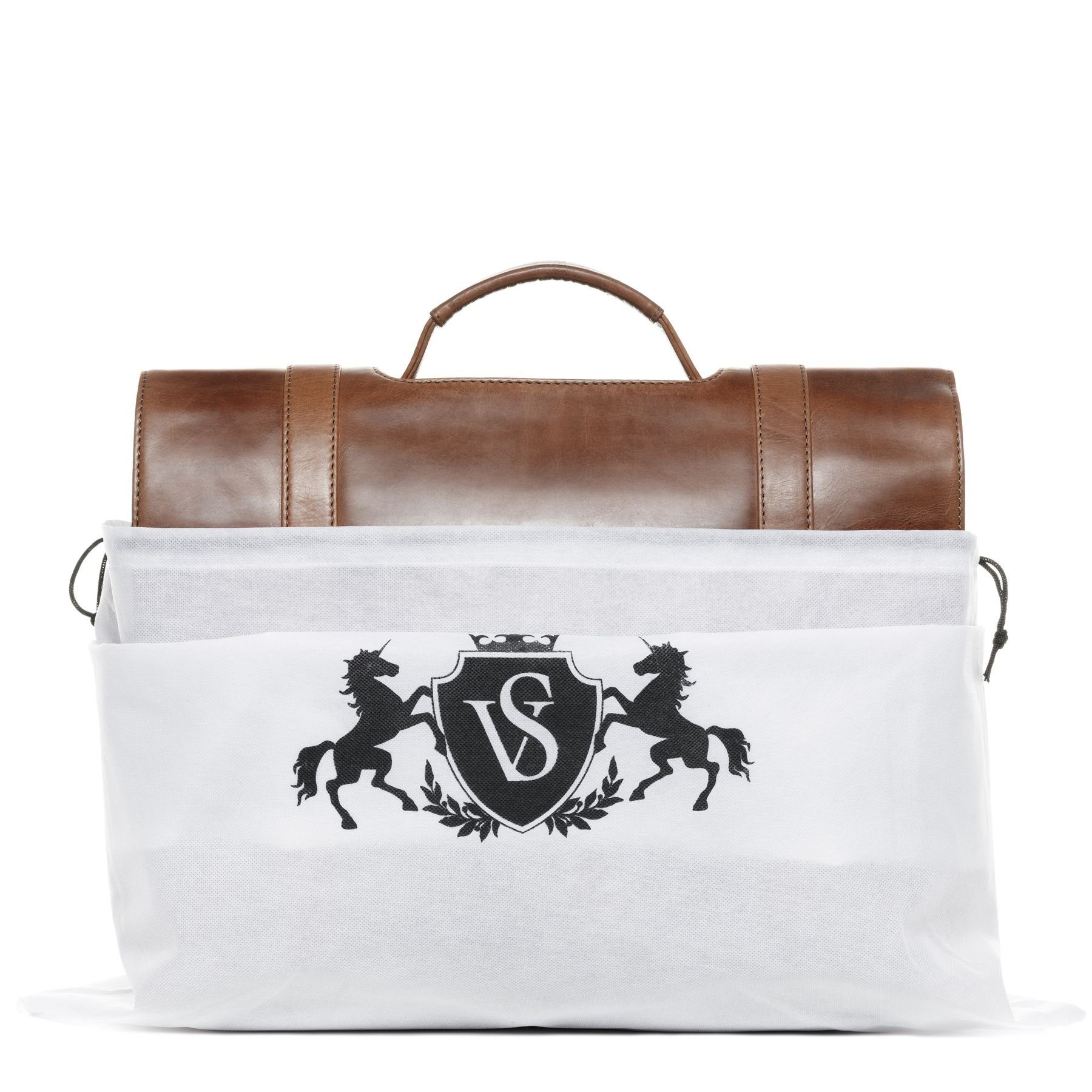 SID & VAIN Messenger Bag echt Leder Aktentasche 15 Zoll Laptop Fach braun, Laptoptasche 15,4 Zoll Echtleder, Businesstasche Herren braun