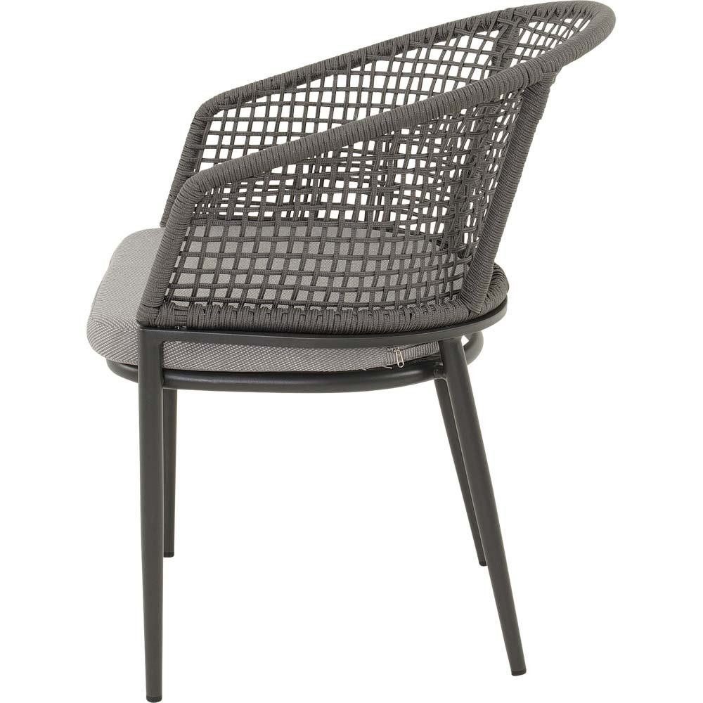 Natur24 Gartenstuhl Stuhl Kioto grau 56 x 62 x 77 cm 2er Set