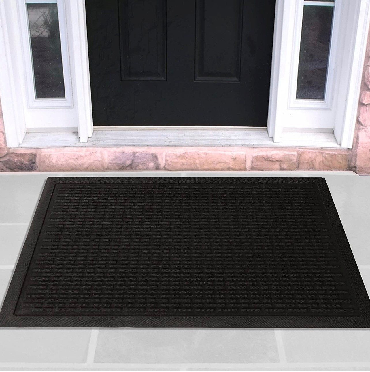 wohnTRAUM24 Fußmatte Fußmatte außen rutschfest 45 x 70 cm – Schmutzfangmatte für Haustür, Schmutzfangmatte für Haustür,Flur,Balkon&Terrasse für Innen und Außen