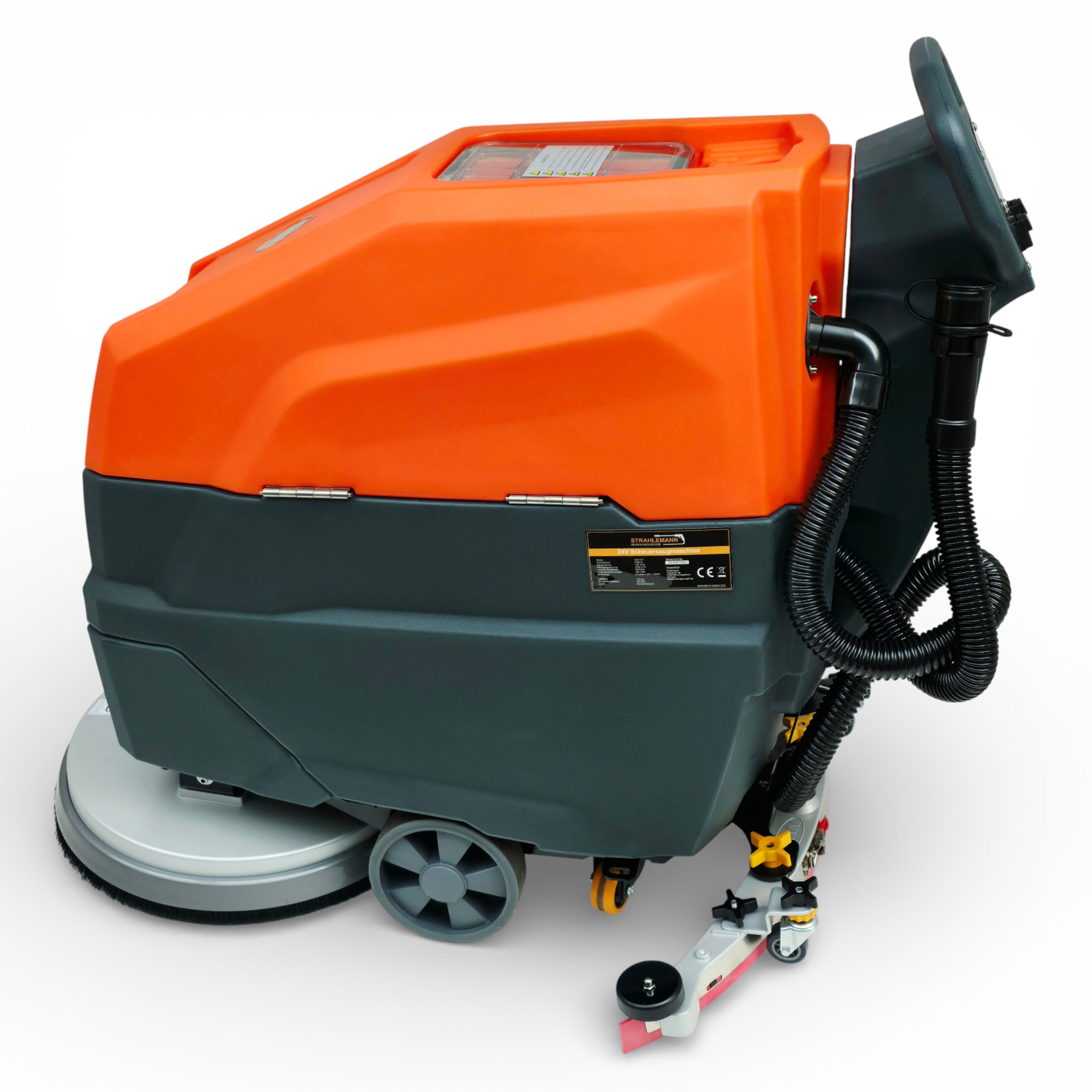 Strahlemann Reinigungsgeräte Hartbodenreiniger Scheuersaugmaschine mit Li-Ionen Akku 24V SM-FS1, 500 W, Bodenreinigungsmaschine mit 53 cm Arbeitsbreite