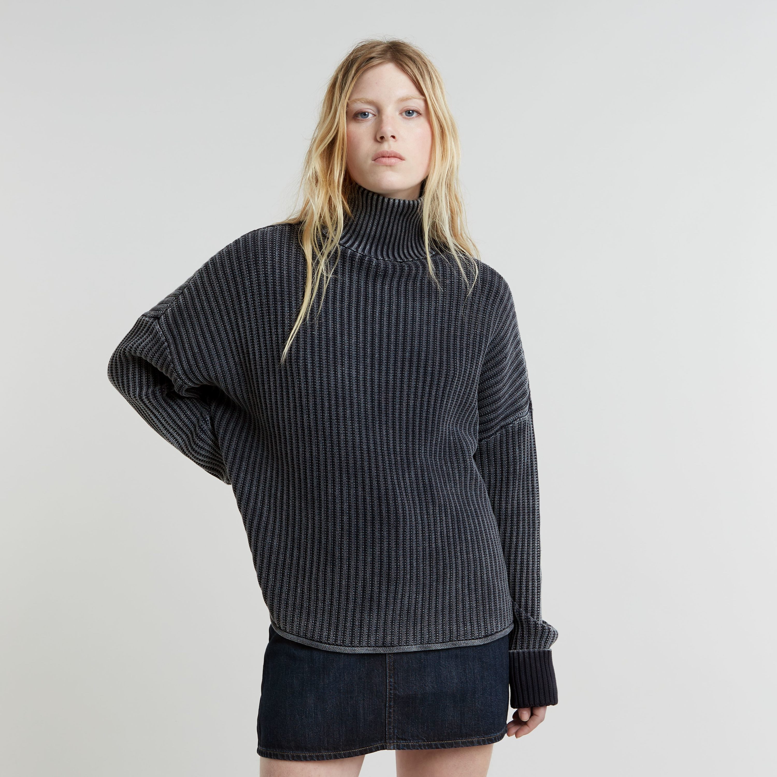 Strickpullover Loose Overdyed Turtle Knit wmn