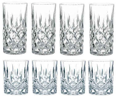 Nachtmann Longdrinkglas Nachtmann Nobelesse Set 4X Whiskybecher + 4X Longd, Kristallglas