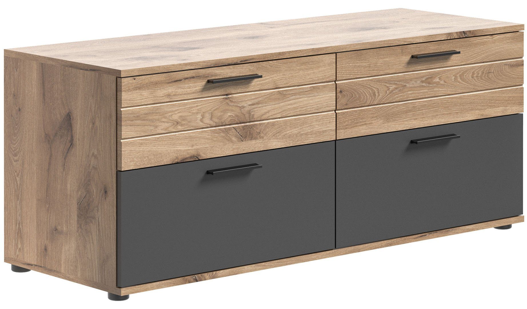 xonox.home TV-Bank Mason TV Tisch 2 Türen, 2 Schubladen Eiche dekor.
