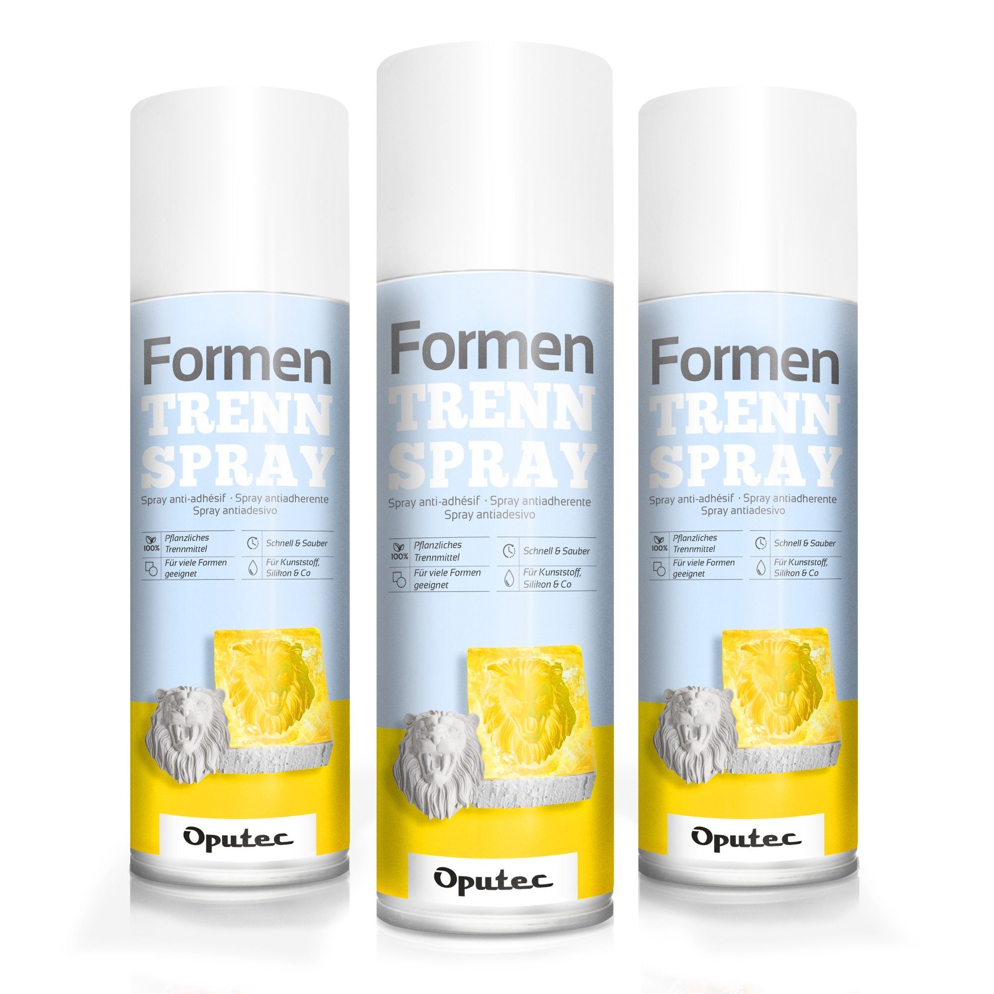 Oputec Modellierwerkzeug 3x500ml Formen-Trennspray Formentrennmittel Trennmittel Kreativ-Beton, (Spar-Set)