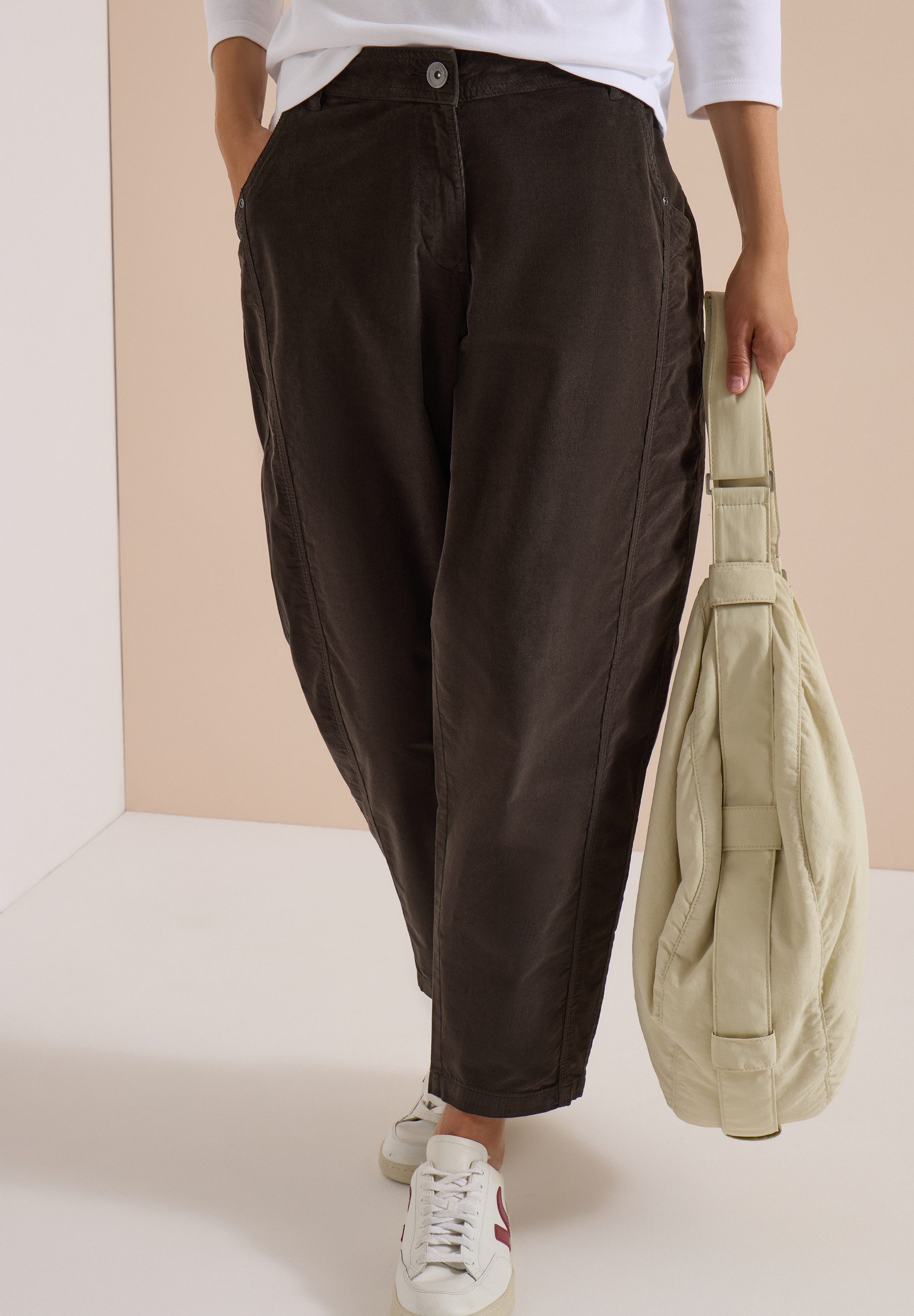 CECIL Cordhose Baumwollmix, Barrel Leg