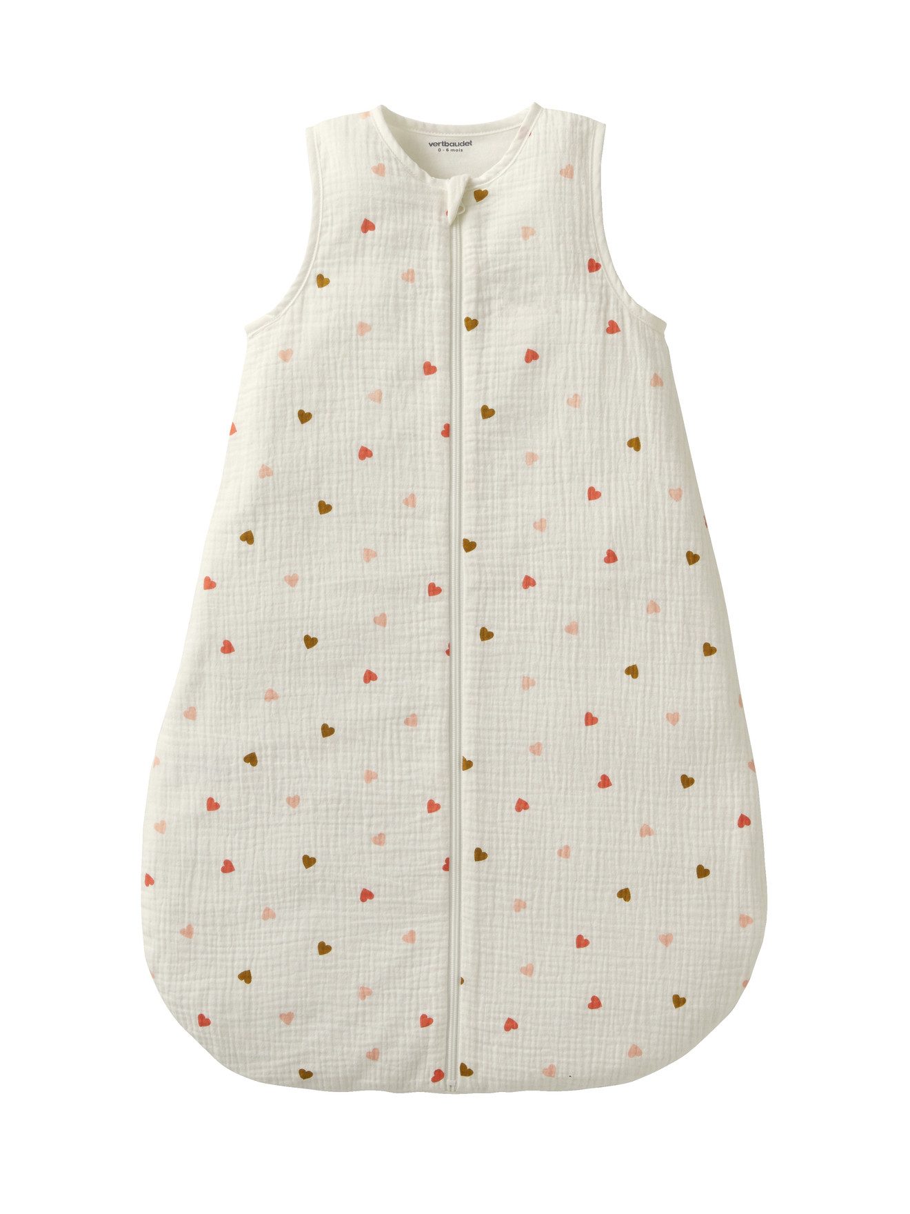 vertbaudet Babyschlafsack Baby Sommerschlafsack KLEINE HERZEN aus Musselin, Sommerschlafsack, 1 TOG