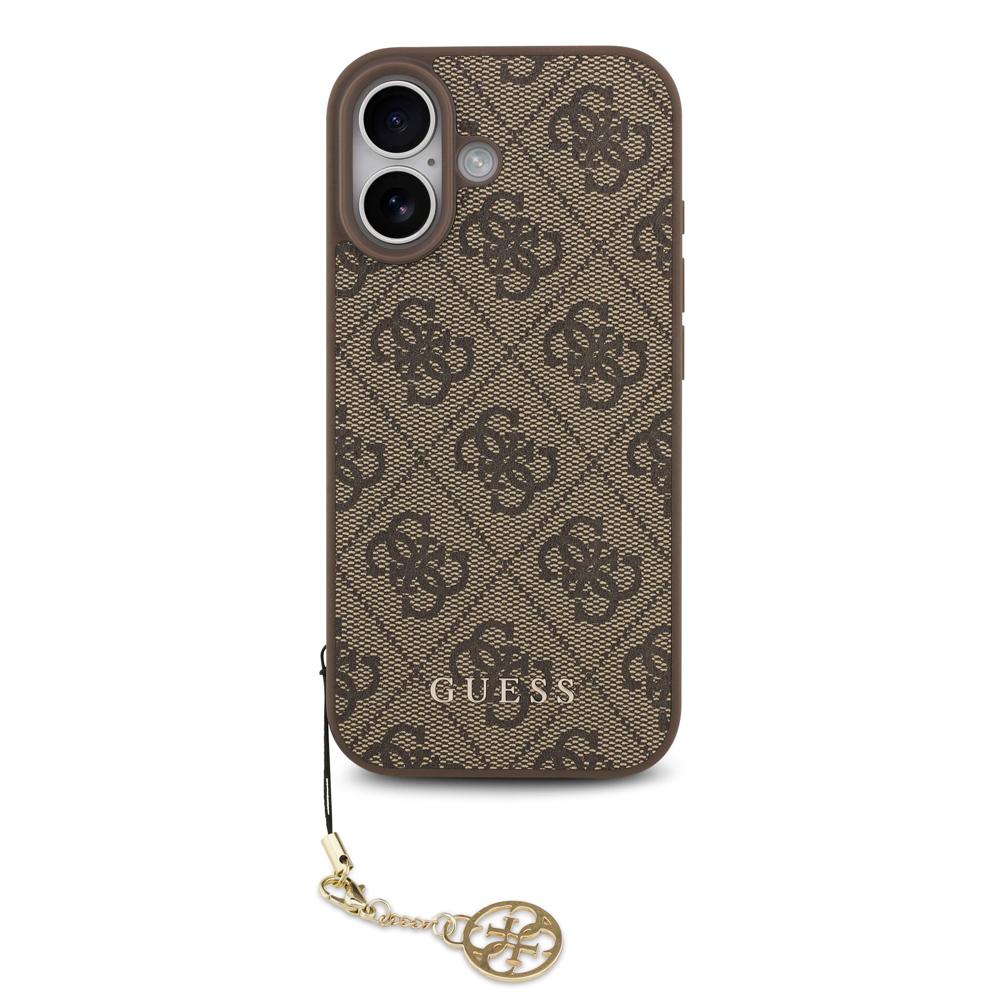 Guess Handyhülle GUESS Case für iPhone 17 Charm Anhänger Handyhülle Cover Braun – Bild 2 von 4