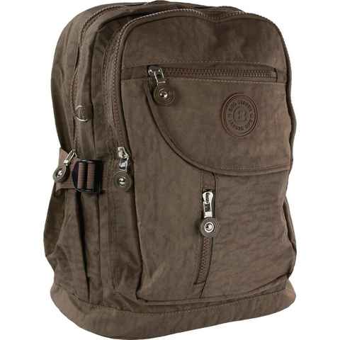 BAG STREET Freizeitrucksack Bag Street Damen Herren Sporttasche (Cityrucksack), Cityrucksack, Freizeitrucksack Nylon, braun ca. 30cm x ca. 38cm