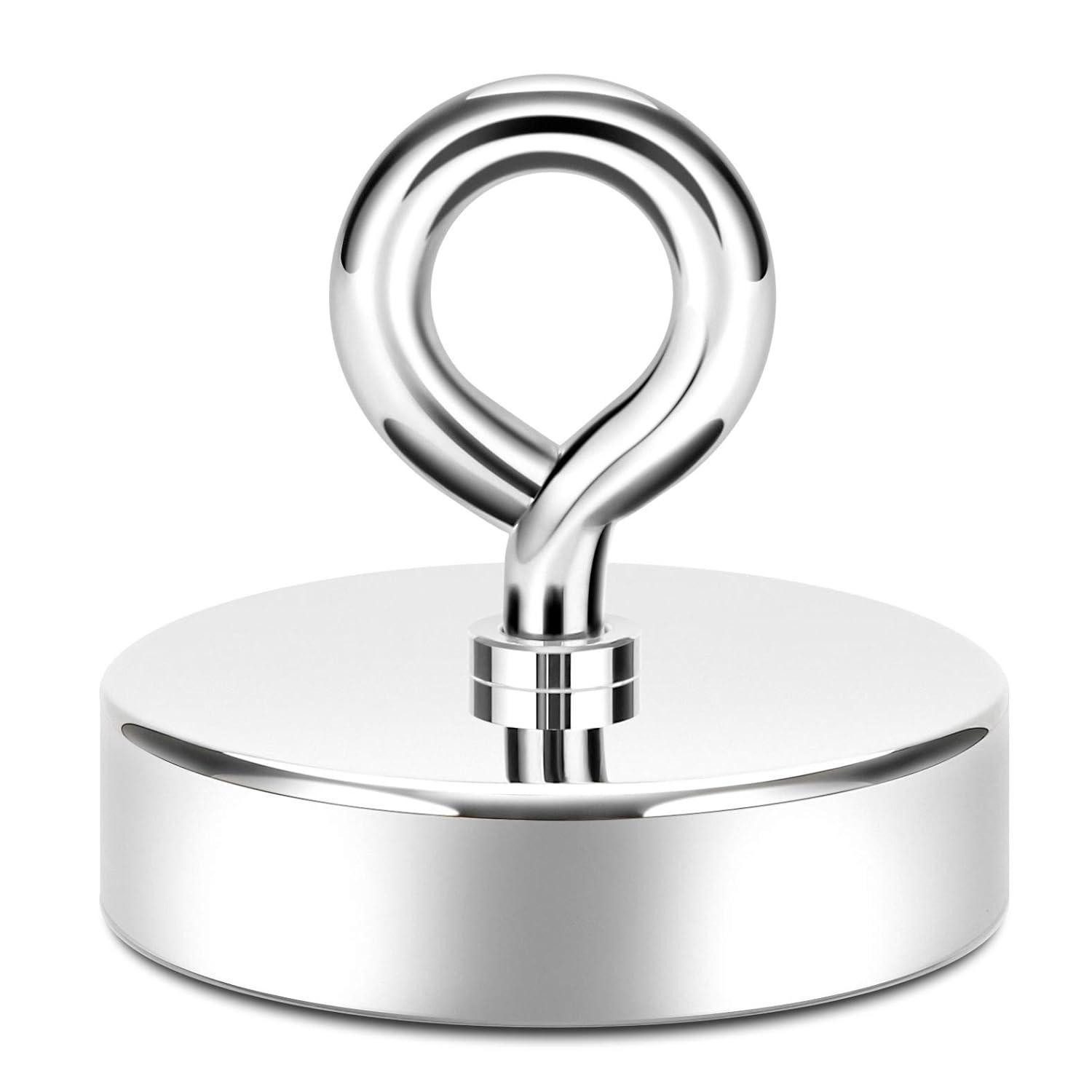 LuxusKollektion Angelstuhl Angelmagnet 227 kg CNC gefräste Metallbasis Griff 63.5mm silber