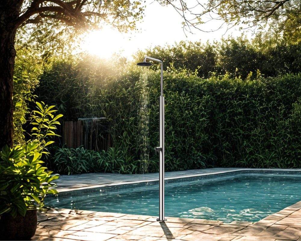 Gartendusche Dusche ROMEO V2A Kalt- und Warmwasserdusche Ideal