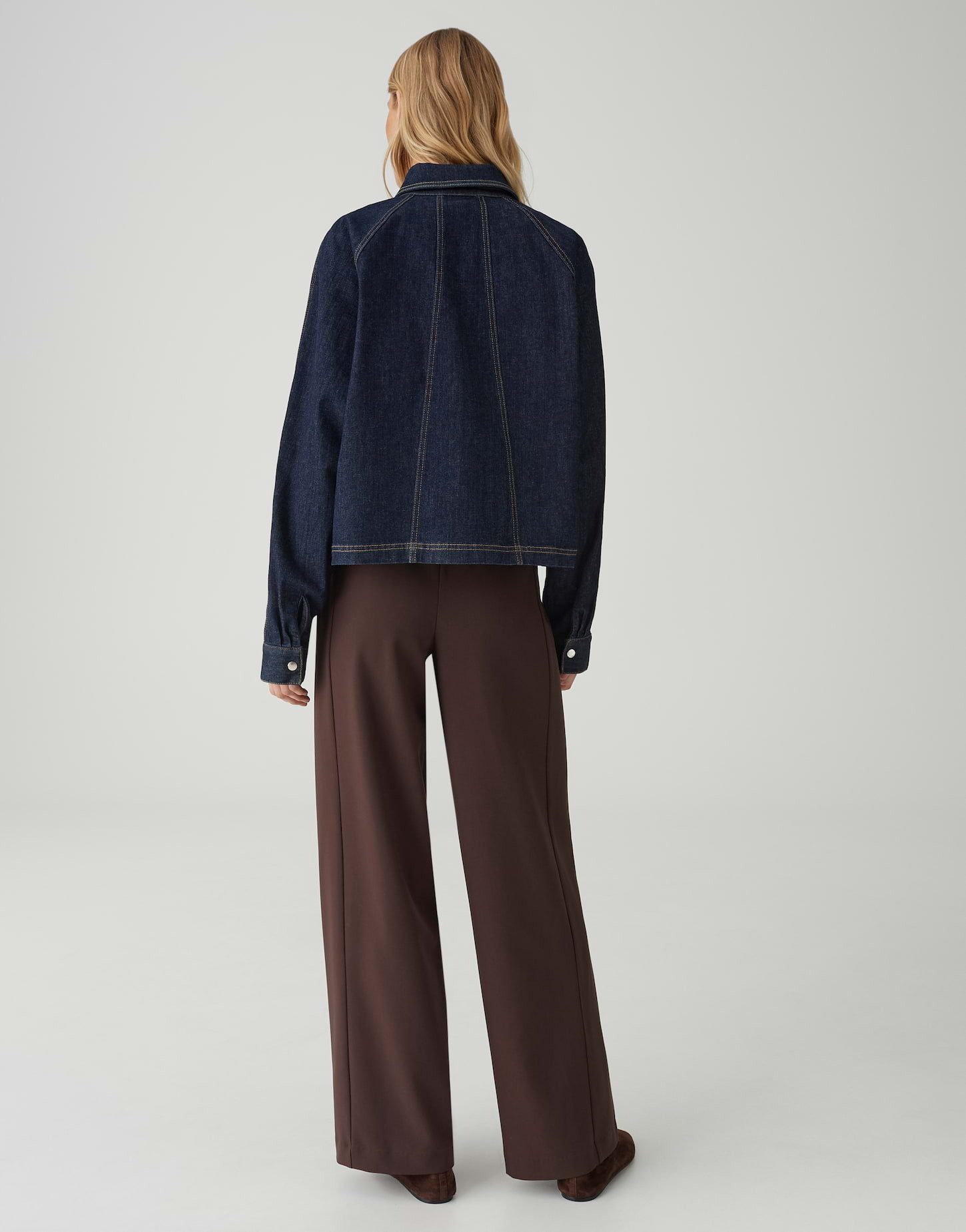 OPUS Jeansblazer JOVENA aus BCI Cotton Mix Lockere Passform, ausgestellter Schnitt, Umlegekragen, Eingrifftaschen