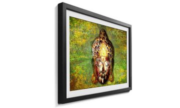 WandbilderXXL Bild mit Rahmen Buddah Head, Buddha, Wandbild, in 4 Größen erhältlich