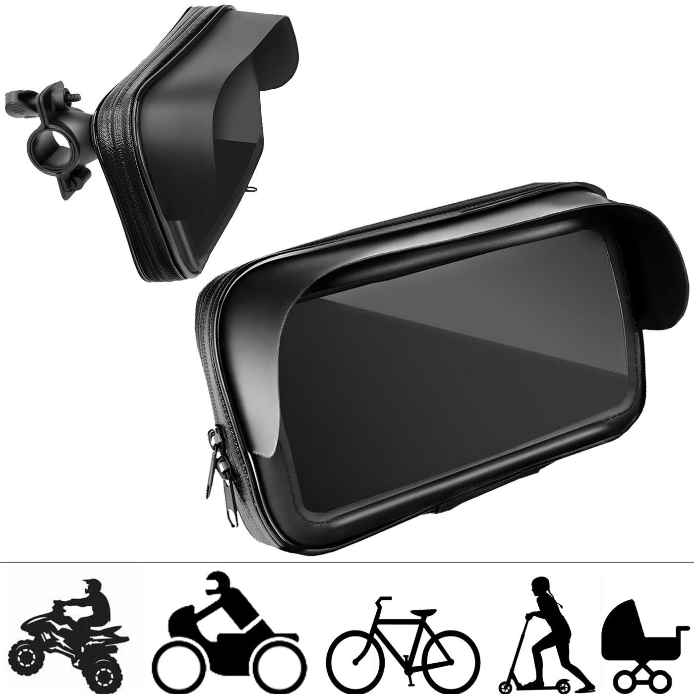 CoolGadget Universalhalter Lenker Handy-Halterung, (bis 5,5 Zoll, Universal Fahrrad Smartphone Halter Motorrad Bike Tasche)