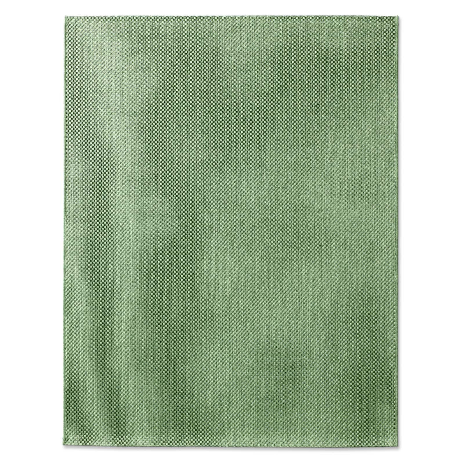 TaraCarpet Teppich Regina Teppich aus robustem Flachgewebe für In und Outdoor, rechteckig, Höhe: 7 mm, Küche Wohnzimmer Terrasse Garten Balkon uni grün 120X160