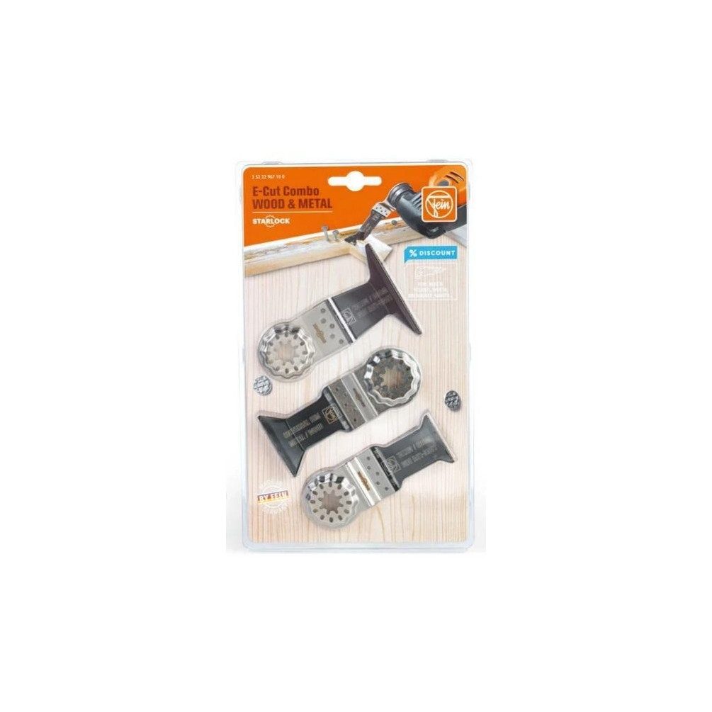 Fein Segmentsägeblatt Fein E-Cut Combo Starlock Wood & Metal 3er Pack (3-St), passend für Starlock
