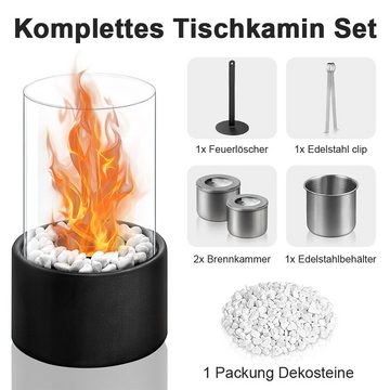 OSTWOLKE Tischfeuer Tischkamin Tischfeuer Bio-Ethanol Kamin Dekokamin mit Zubehör (1-St)