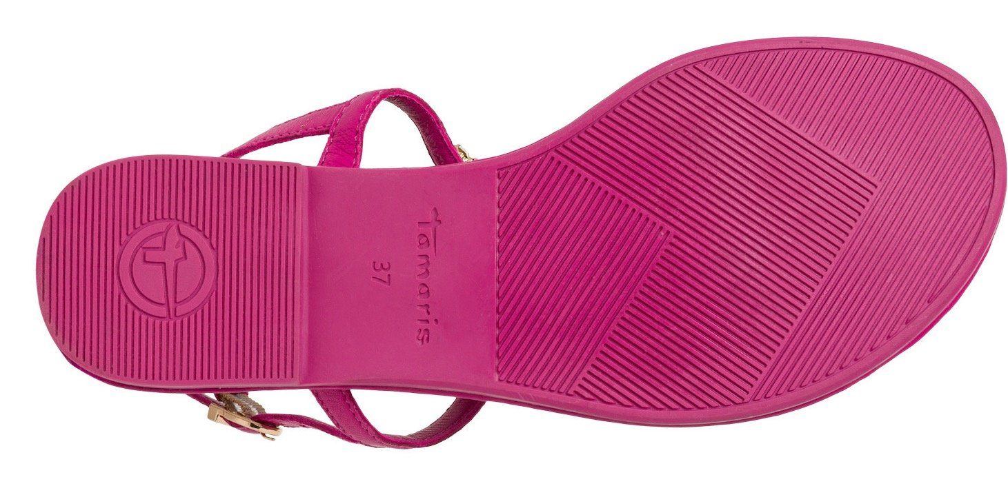 Tamaris Steinchenverzierung pink aufwendiger Sandale mit