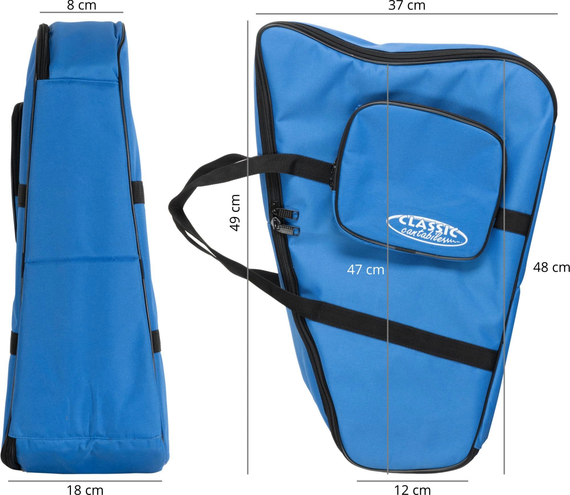 Classic Cantabile Tragetasche für 12-saitige Keltische Harfe, rundum-Polsterung & Außentasche - Außenmaterial aus robustem Nylon