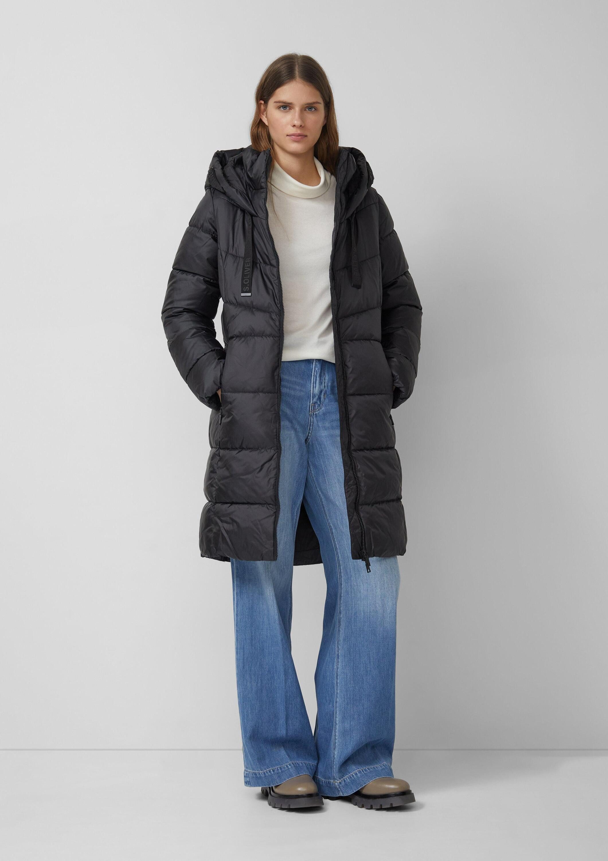 s.Oliver Wintermantel Outdoor-Mantel Steppmantel mit Stehkragen und Kapuze