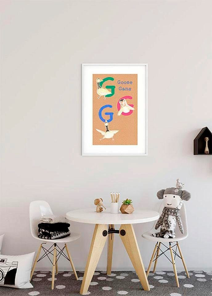 Kinderzimmer, Komar Schlafzimmer, Animal (1 St), Poster Buchstaben ABC G, Wohnzimmer