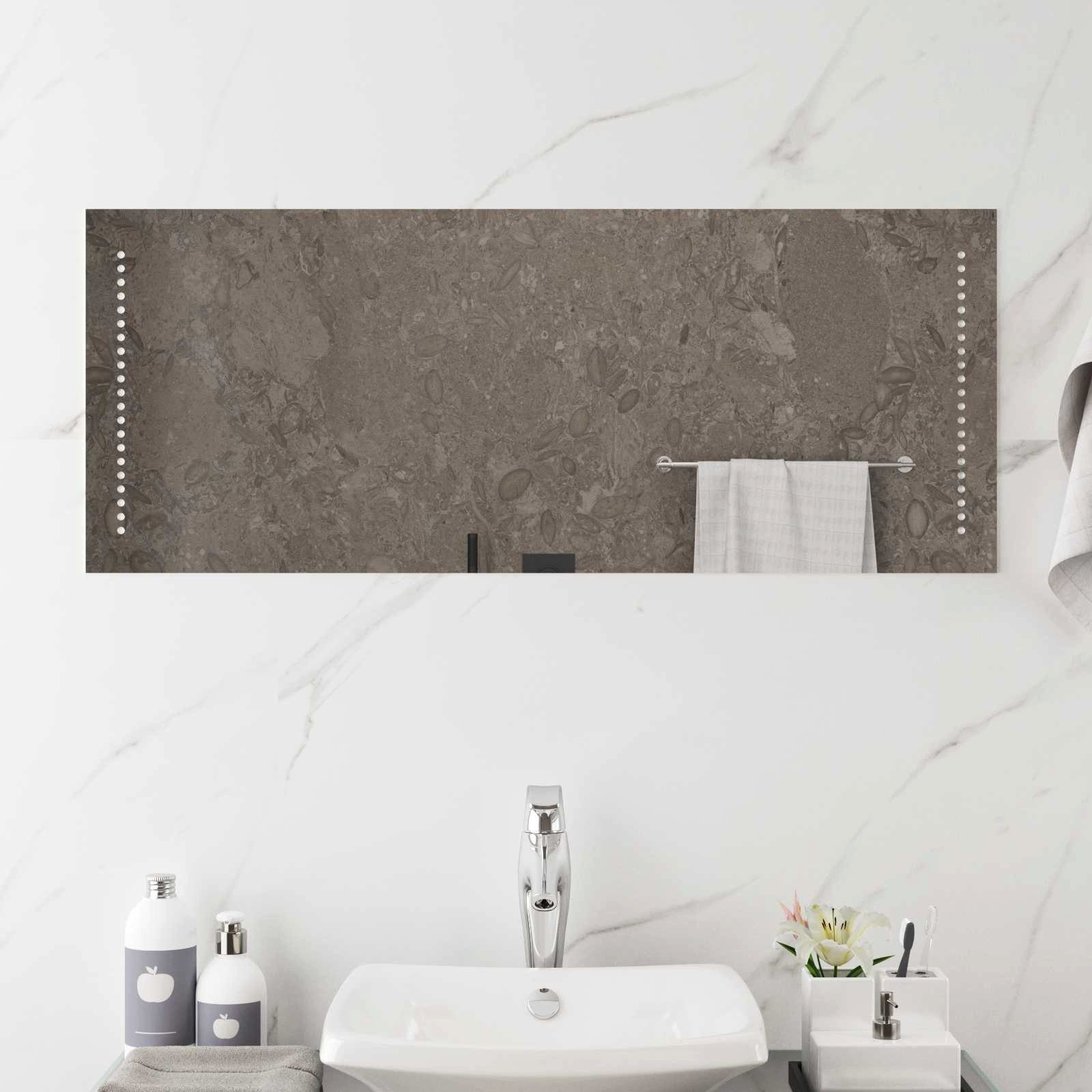 vidaXL Spiegel LED-Badezimmerspiegel Transparent 100 x 40 cm Gehärtetes Glas (1-St)