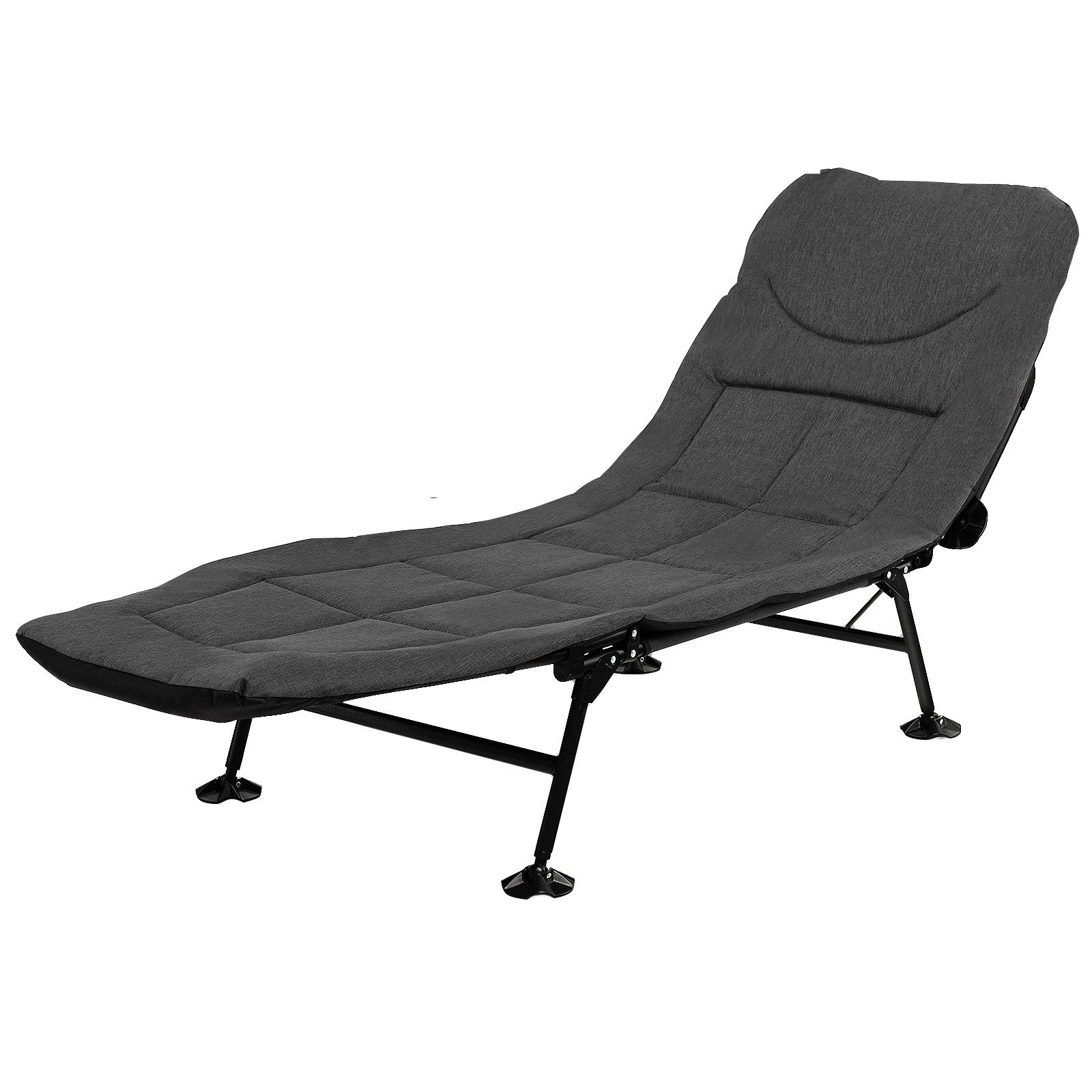 COSTWAY Campingliege Campingbett mit Matratze, klappbar & 6-Fach verstellbar