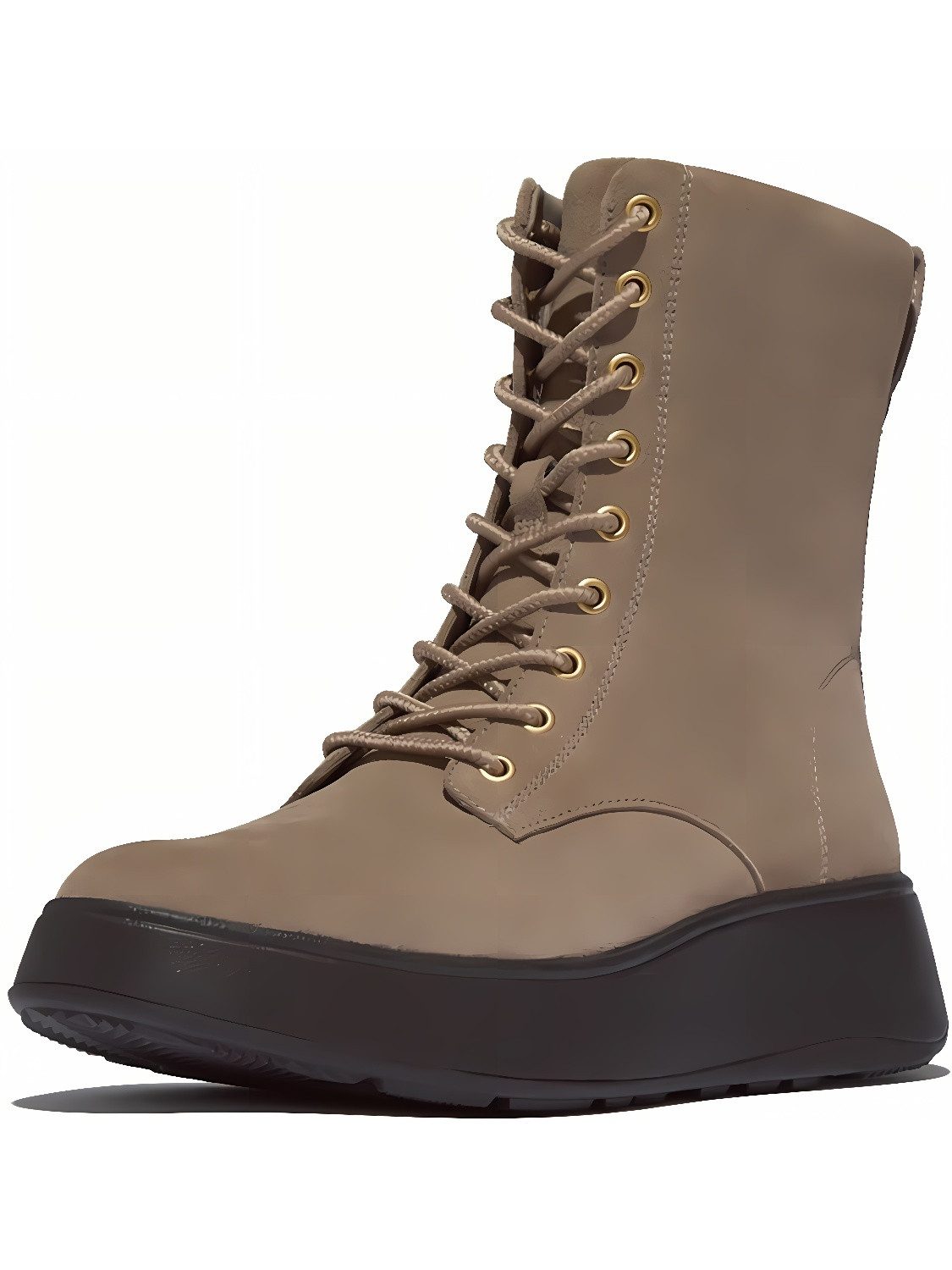 F-Mode Suede Lace-UP Flatform Ankle Boots Stiefel