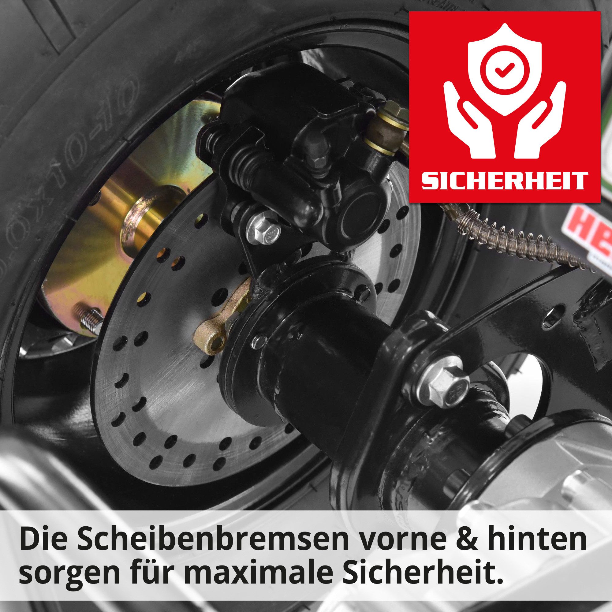 Hecht E-Quad with road approval 59399, 2200 W, 45 km/h, 72V/52Ah battery, tow bar, 74kg towing capacity