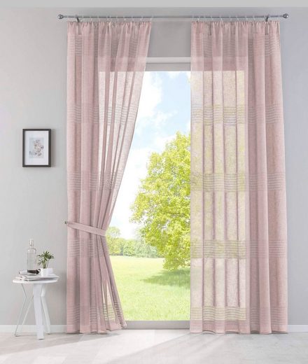 Gardine, Gardinenbox, verdeckteSchlaufen (2 Stück), Voile »Sanremo