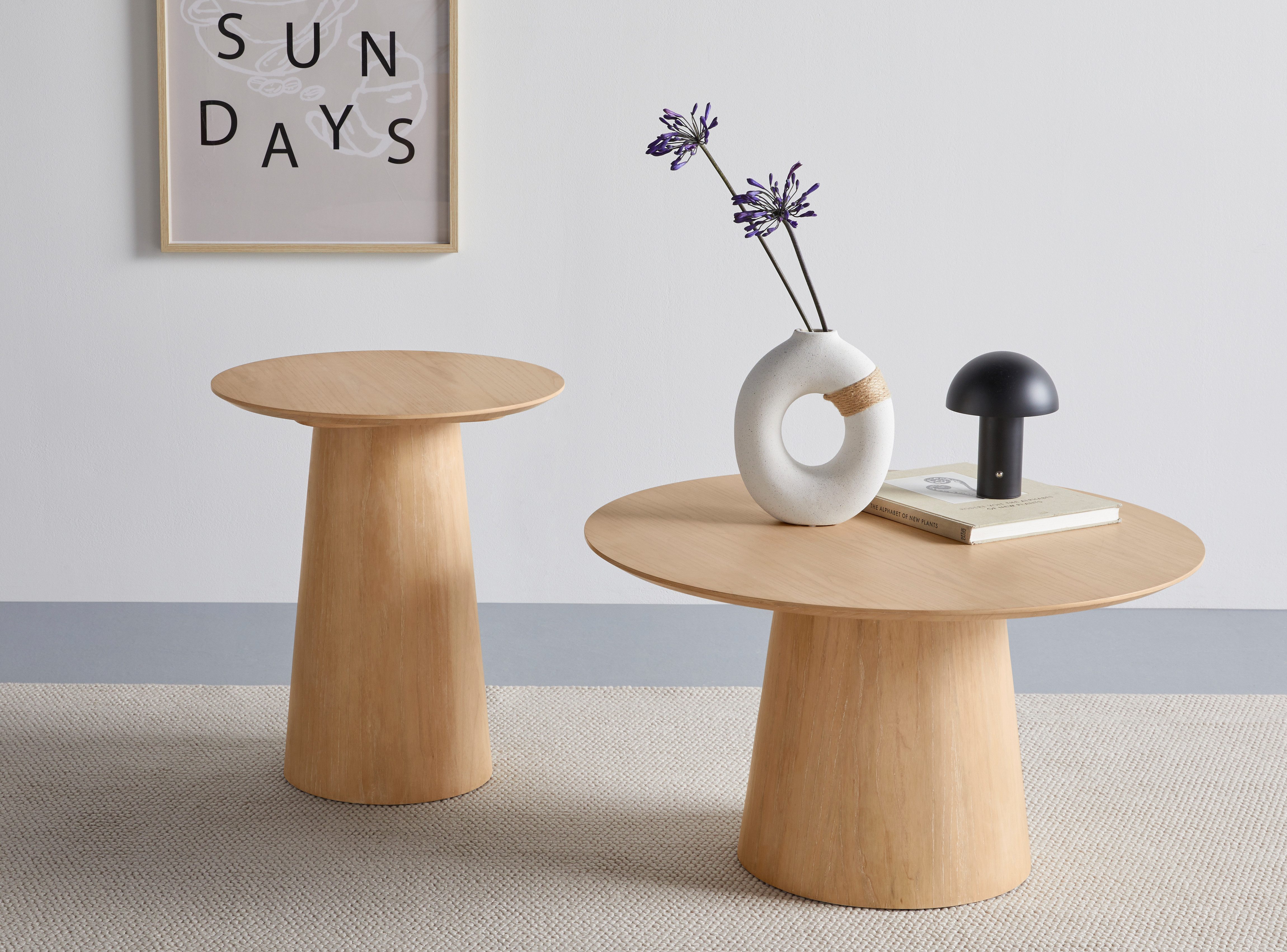 s.Oliver Beistelltisch Hemmon, mit massivem Eschenfuß, edler Echtholzplatte, Durchmesser 50 cm