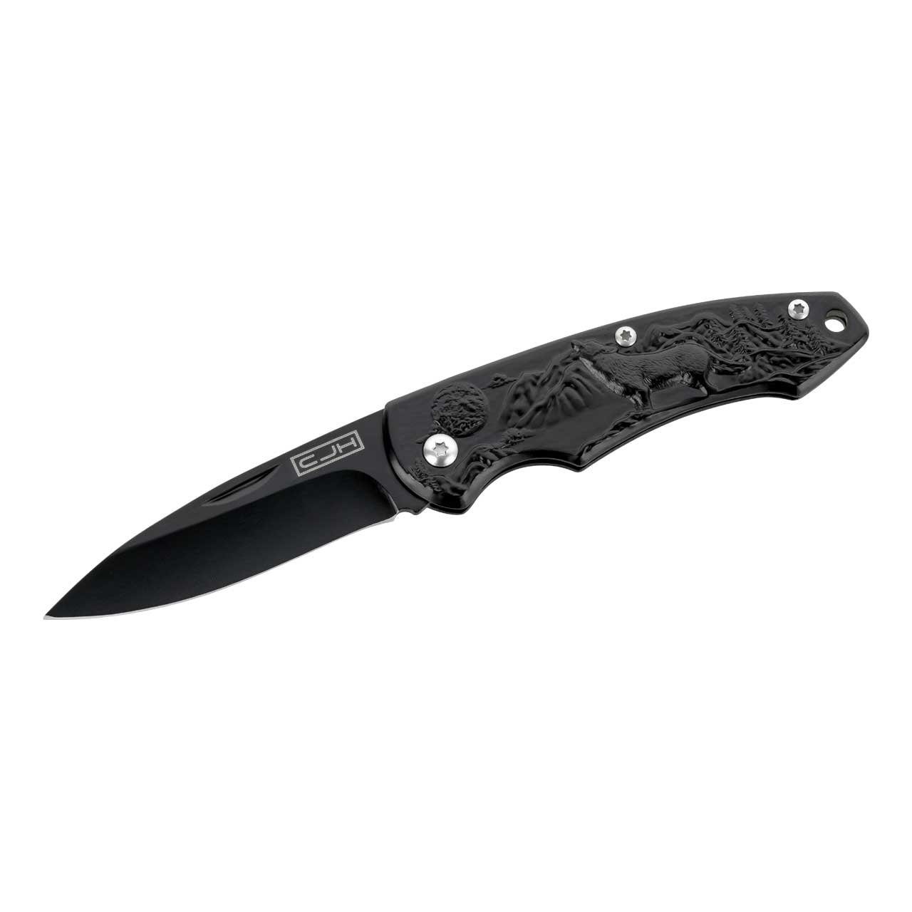 Herbertz Taschenmesser, CJH Taschenmesser, Wolf, schwarz