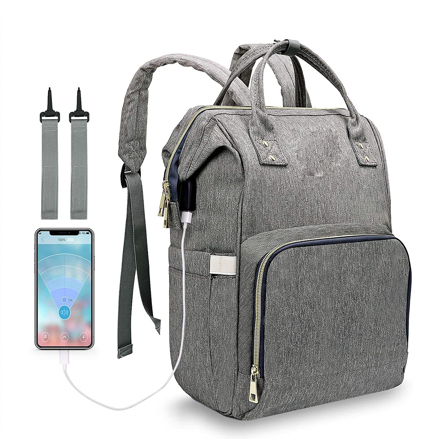 Diyarts Wickeltasche (multifunktionaler Wickelrucksack, mit Große unterwegs), hochwertig Reiserucksack Kapazität Babyrucksack für praktisch und USB-Ladeanschluss